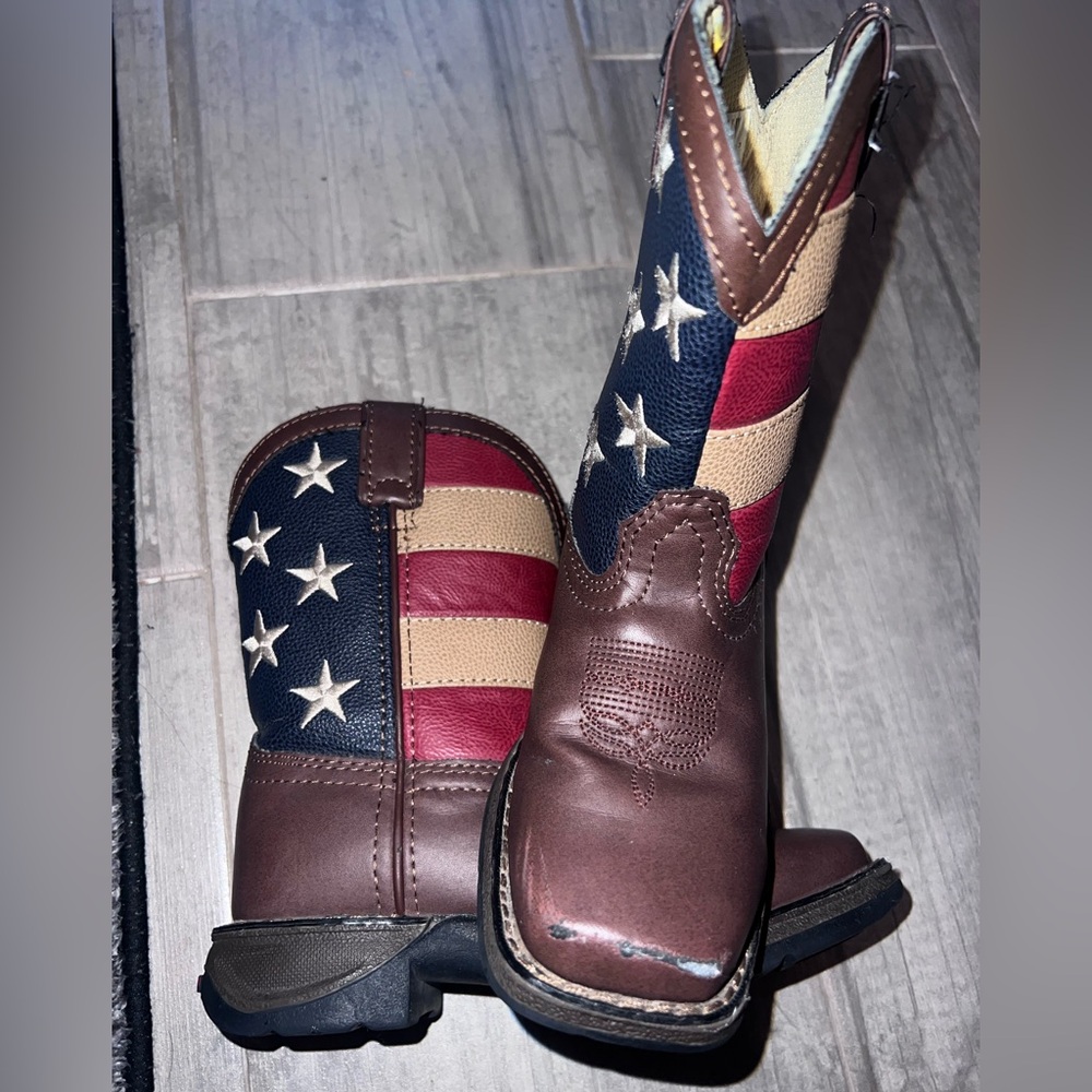 Patriotic Cowboy Boots with Stars and Stripes